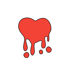 melted red heart vector
