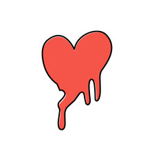 melted red heart vector