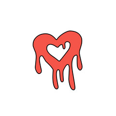 melted red heart vector