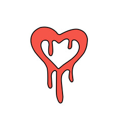 melted red heart vector