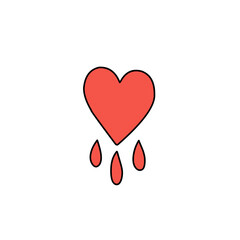 melted red heart vector
