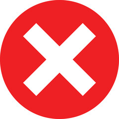 Obraz premium white x icon inside a red circle