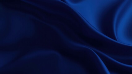 Obraz premium Silk satin fabric. Navy blue color. Abstract dark elegant background with space for design. Soft wavy folds. Drapery. Gradient. Light lines. Shiny. Shimmer. Glow.Template. Wide banner. Panoramic.