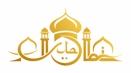 Eid greeting card vector template with elegant golden theme for Islamic celebrations