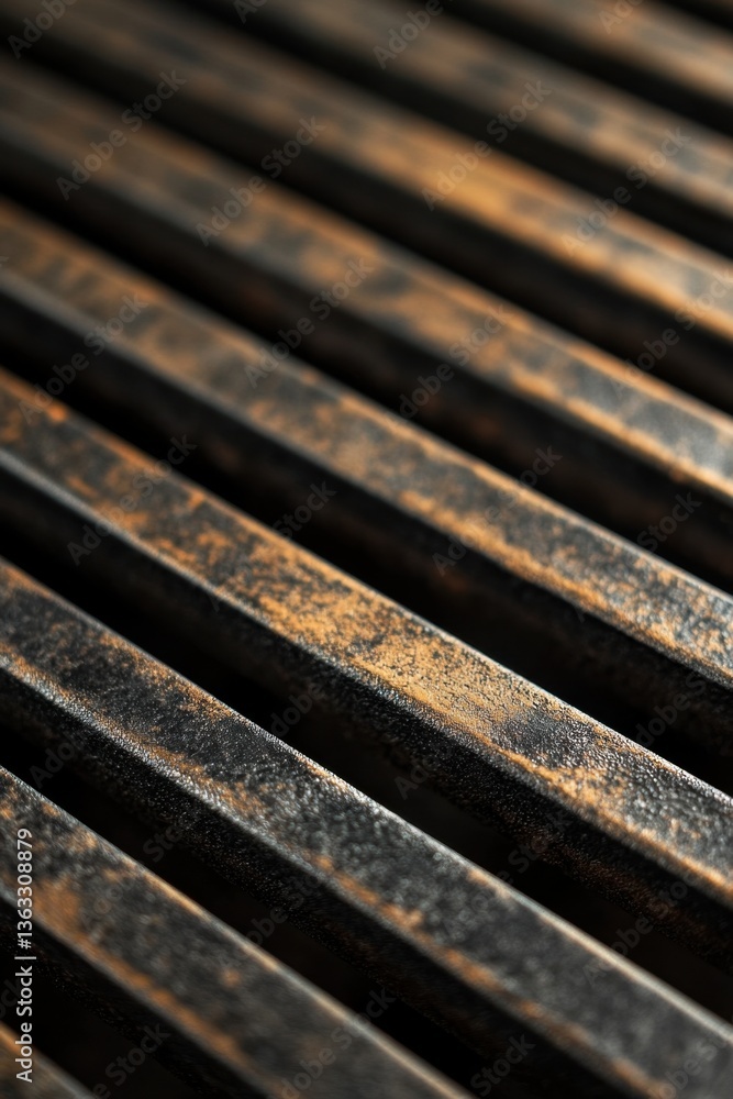 Poster abstract rustic metal grid pattern with diagonal lines and textured surface industrial design and we