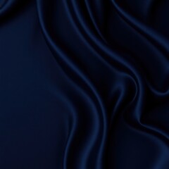 Obraz premium Black blue abstract background. Dark blue silk satin texture background. Shiny fabric with wavy soft pleats. Dark blue elegant background with copy space for your design. Liquid wave effect.