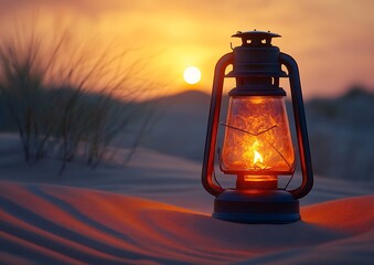 Desert Sunset Lantern Glow