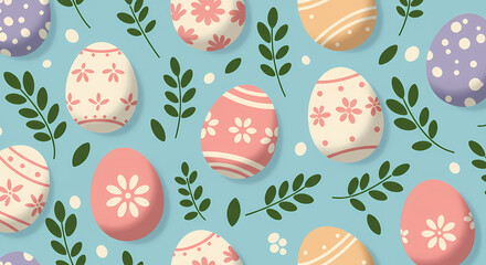 Easter Eggs Pattern: Spring Background Texture