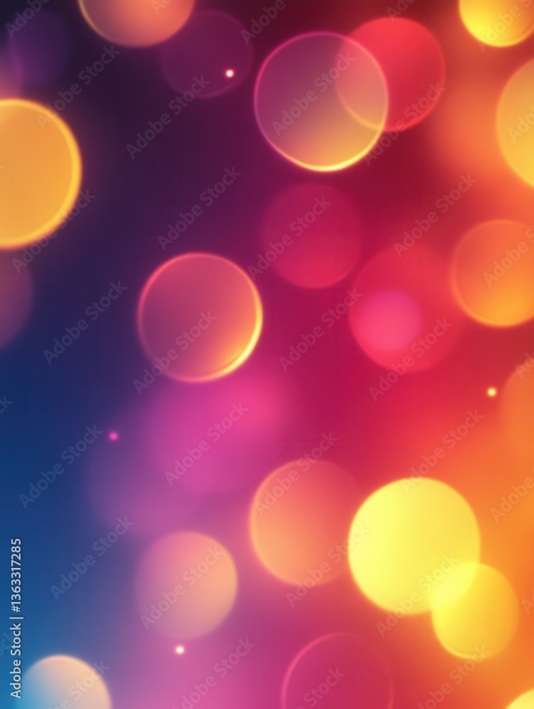 Poster abstract colorful bokeh light effect background with vibrant hues and soft glow creating a festive a