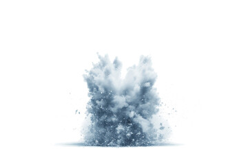 a white background with a blue explosion cutout and isolated on transparent background 