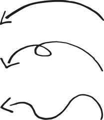 Hand drawn arrow doodle scribble sketch collection