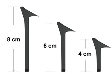 High heel dimensions. vector illustration