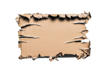 Fototapeta premium a piece of cardboard paper with torn edges cutout and isolated on transparent background 