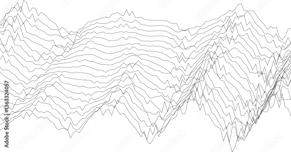 Poster abstract black and white wave pattern for modern design projects.