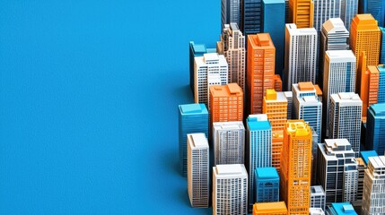 Obraz premium Colorful city buildings digital art background