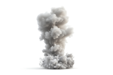 a black smoke cloud on a white background cutout and isolated on transparent background 