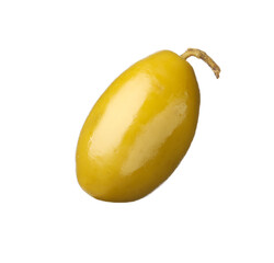 Delicious fresh green olive isolated on white
