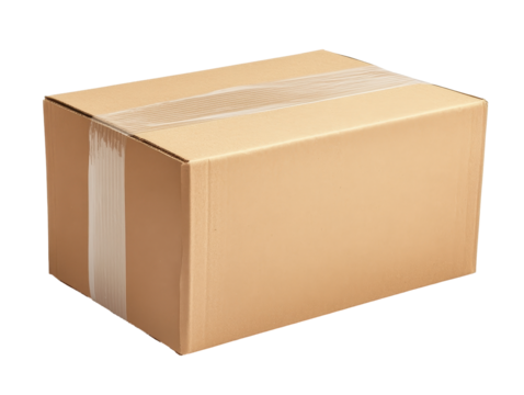 Isolated Cardboard Delivery Box