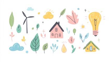 Eco-friendly home, renewable energy, nature