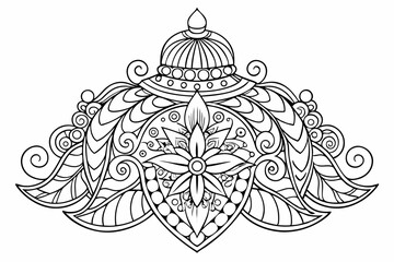coloring page line art the ornaments vector