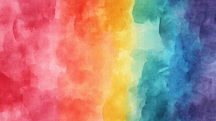 A vibrant watercolor gradient showcasing a spectrum of colors from red to violet, creating a soothing and artistic visual effect.