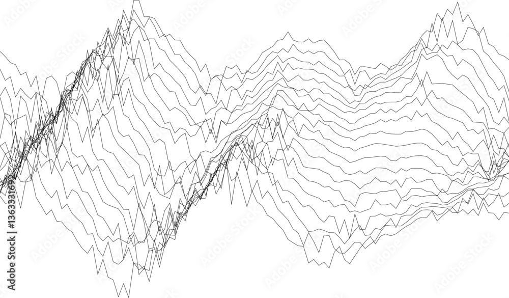 Poster abstract wavy line pattern for creative design and technology concepts.