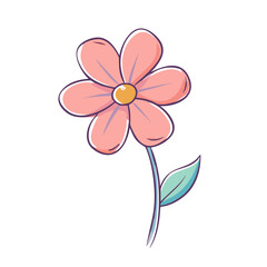 Fototapeta premium Flower illustration, figure pattern, flower background, flower material, figure graphic, spring poster, flower pattern, flower sticker, plant drawing, emotional flower, figure branding, flower texture