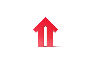 red arrow on white background cutout and isolated on transparent background 