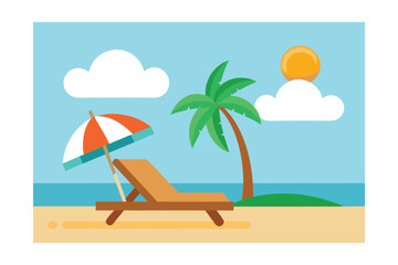 tropical beach with palm trees