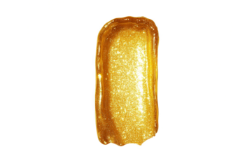 a gold foil foil on a white background cutout and isolated on transparent background 