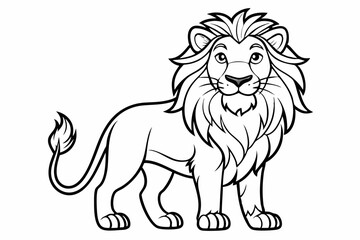 coloring page line art the king lion black vector