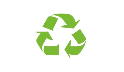 Eco-Friendly Green Recycling Symbol Vector Logo Design with Flat Colors and Clear Edges