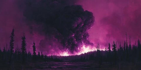 Forest Fire at Dusk, Purple Haze