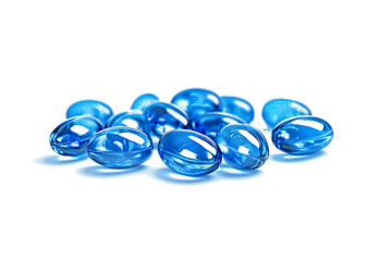 blue glass beads cutout and isolated on transparent background 