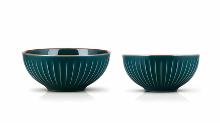 Teal Perforated Bowls with Copper Accents