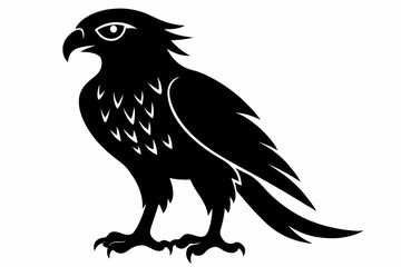 tailed hawk black silhouette vector