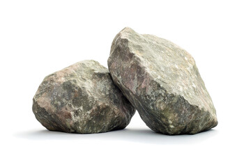 Obraz premium two large rocks on a white background cutout and isolated on transparent background 