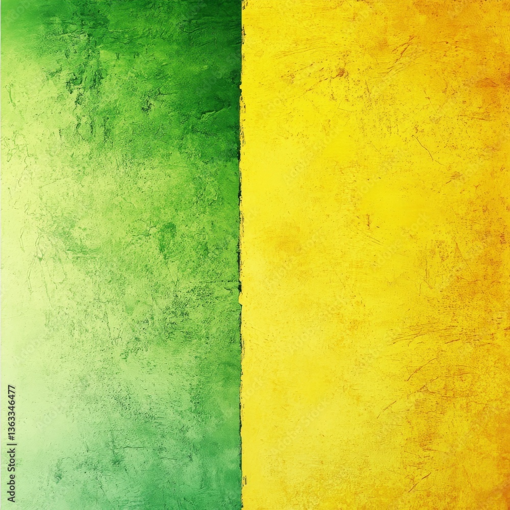 Aufkleber two-tone texture: a study in green and yellow with a vertical divide and subtle grunge aesthetics fo