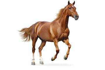 Obraz premium a horse running on a white background cutout and isolated on transparent background 