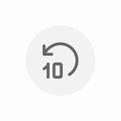 return 10 seconds icon sign vector