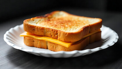 Toasted Cheese Sandwich., A rustic toast sandwich with Swiss cheese and a hint of Dijon mustard, Grilled Cheese, created with generative ai