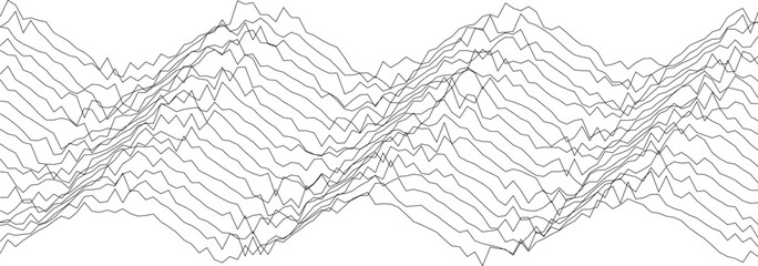 Abstract ocean wave patterns in black and white line art for creative design use.