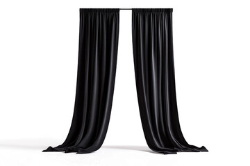 a black curtain with a white background cutout and isolated on transparent background 