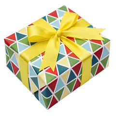 Fototapeta premium A colorful wrapped present transparent background