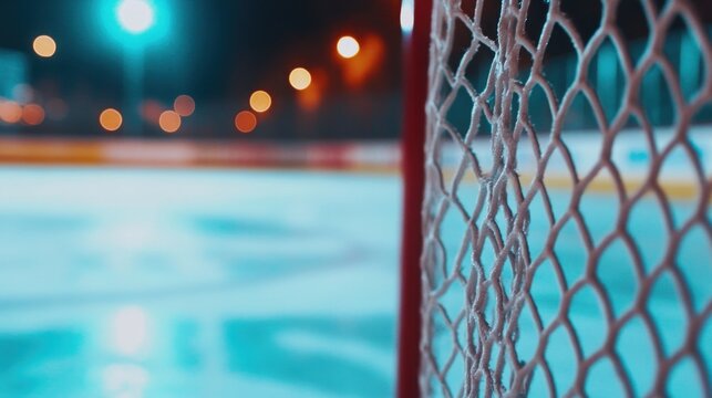 Empty ice hockey rink