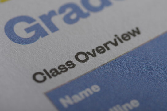 Class Overview Document with Student Information Form in Close-Up View