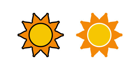 Sun icon set. for mobile concept and web design on white background