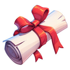 Celebratory diploma roll unveiling at graduation ceremony in joyful atmosphere