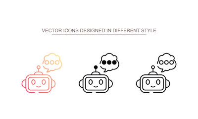 Chat Bot icon design with white background stock illustration