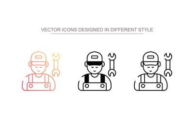 Technician icon design with white background stock illustration